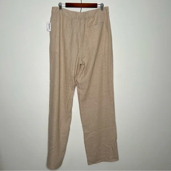 NWT Old Navy Taylor Wide Leg Trouser Extra High Rise Size Large TALL Linen Blend - Picture 2 of 12